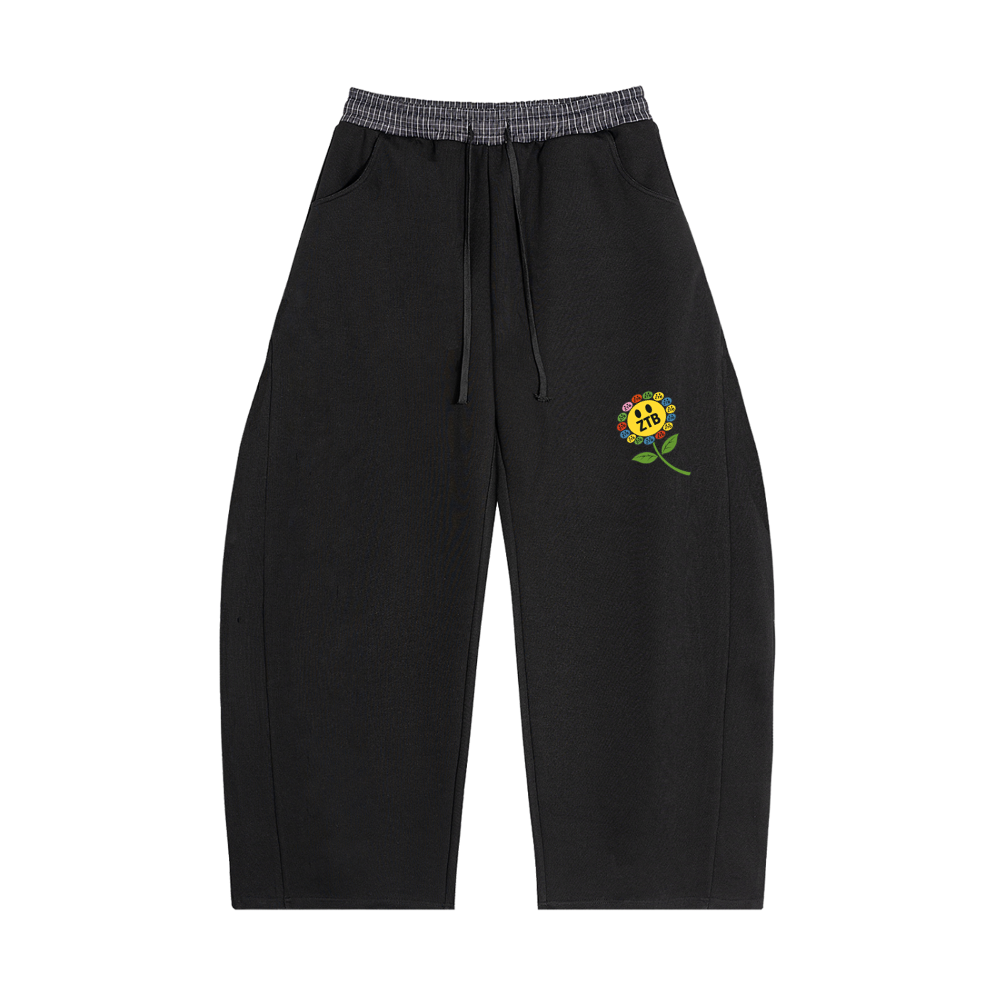 Plaid Waistband Barrel Sweats