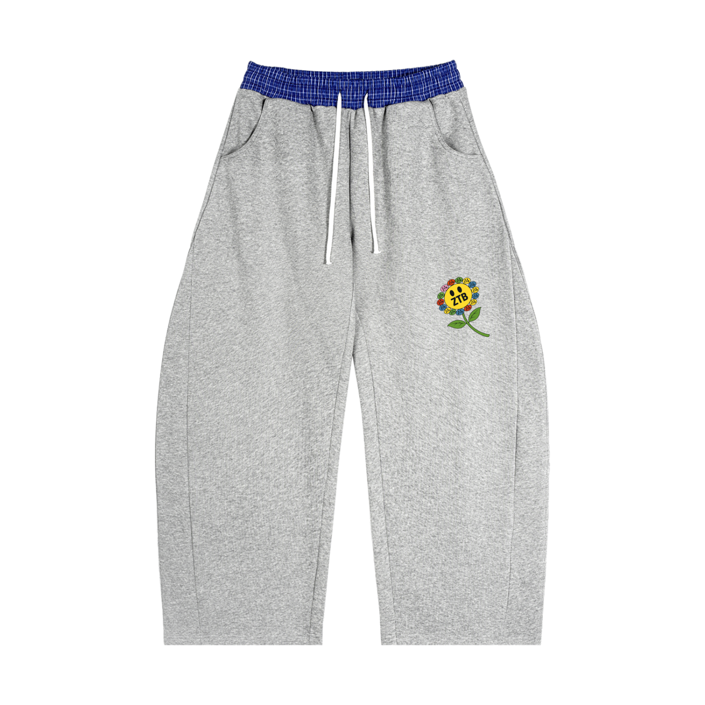Plaid Waistband Barrel Sweats